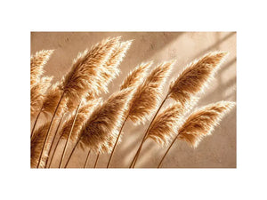 Warm neutral pampas grass wall art soft beige botanical photography minimal decor