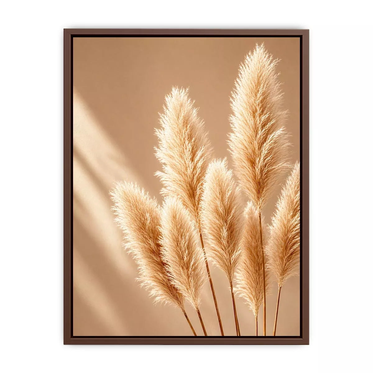 Minimal beige pampas grass wall art soft neutral botanical photography aesthetic decor