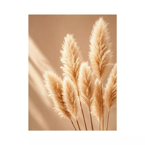 Minimal beige pampas grass wall art soft neutral botanical photography aesthetic decor