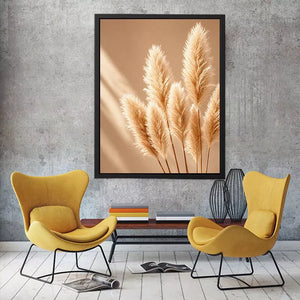 Minimal beige pampas grass wall art soft neutral botanical photography aesthetic decor