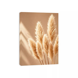 Minimal beige pampas grass wall art soft neutral botanical photography aesthetic decor