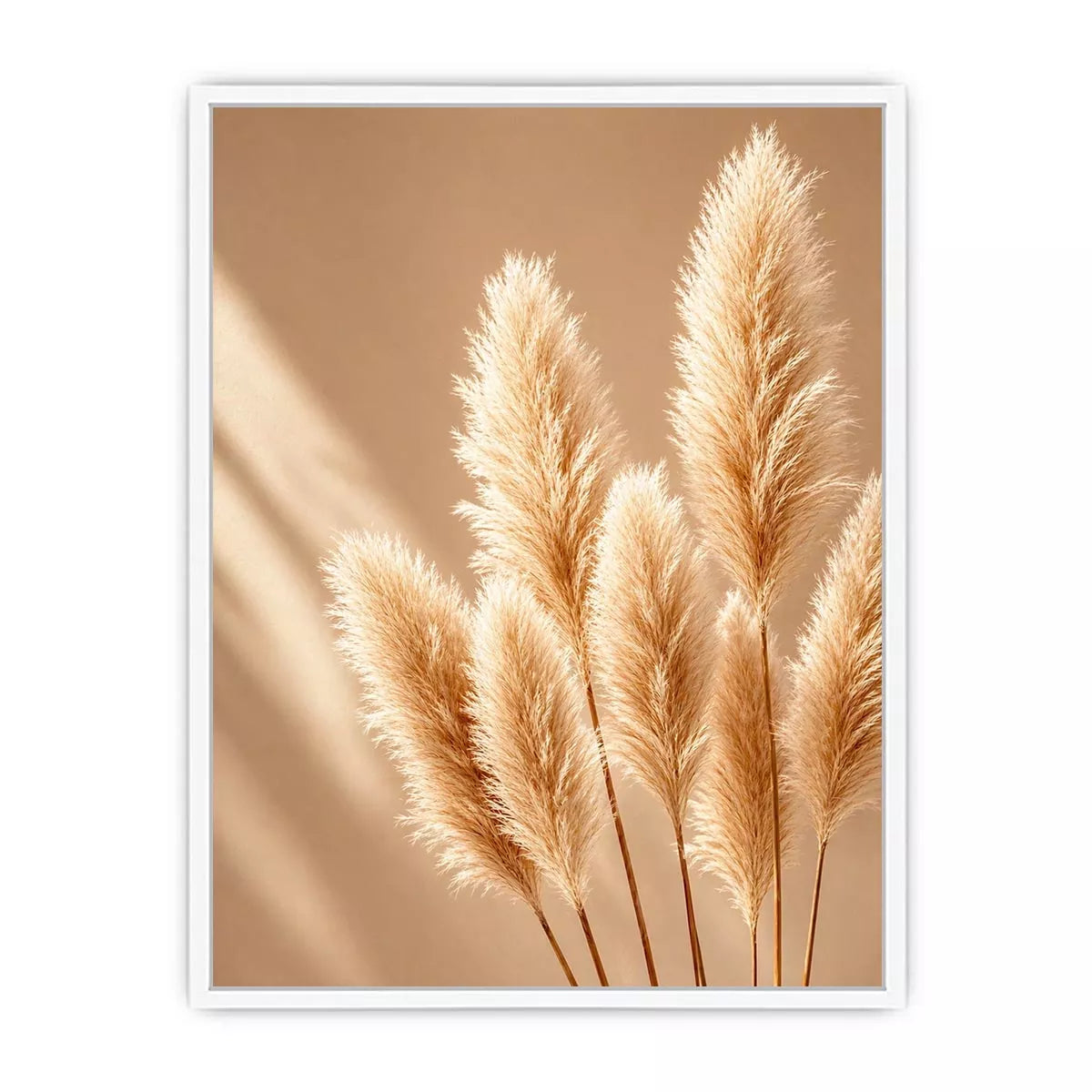 Minimal beige pampas grass wall art soft neutral botanical photography aesthetic decor