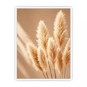Minimal beige pampas grass wall art soft neutral botanical photography aesthetic decor