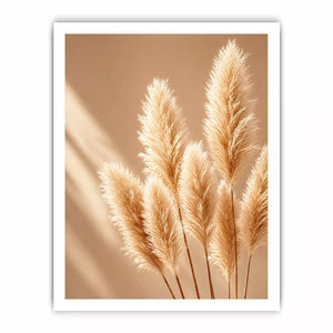Minimal beige pampas grass wall art soft neutral botanical photography aesthetic decor