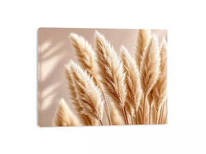 Soft beige pampas grass wall art airy minimal botanical photography neutral decor