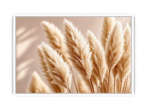 Soft beige pampas grass wall art airy minimal botanical photography neutral decor