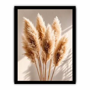 pampas grass wall art neutral, boho pampas grass canvas, minimalist beige botanical artwork, soft neutral decor wall art