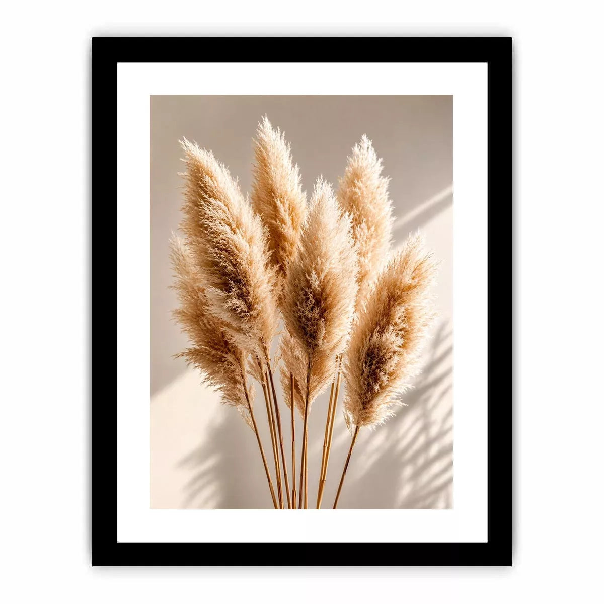 pampas grass wall art neutral, boho pampas grass canvas, minimalist beige botanical artwork, soft neutral decor wall art
