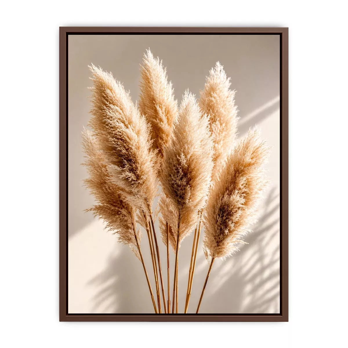 pampas grass wall art neutral, boho pampas grass canvas, minimalist beige botanical artwork, soft neutral decor wall art