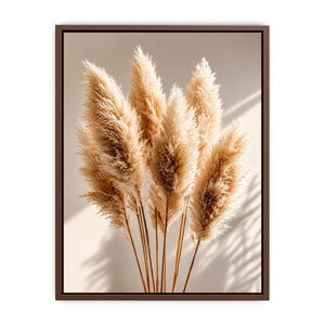 pampas grass wall art neutral, boho pampas grass canvas, minimalist beige botanical artwork, soft neutral decor wall art
