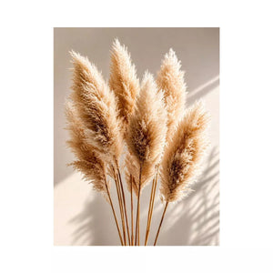 pampas grass wall art neutral, boho pampas grass canvas, minimalist beige botanical artwork, soft neutral decor wall art
