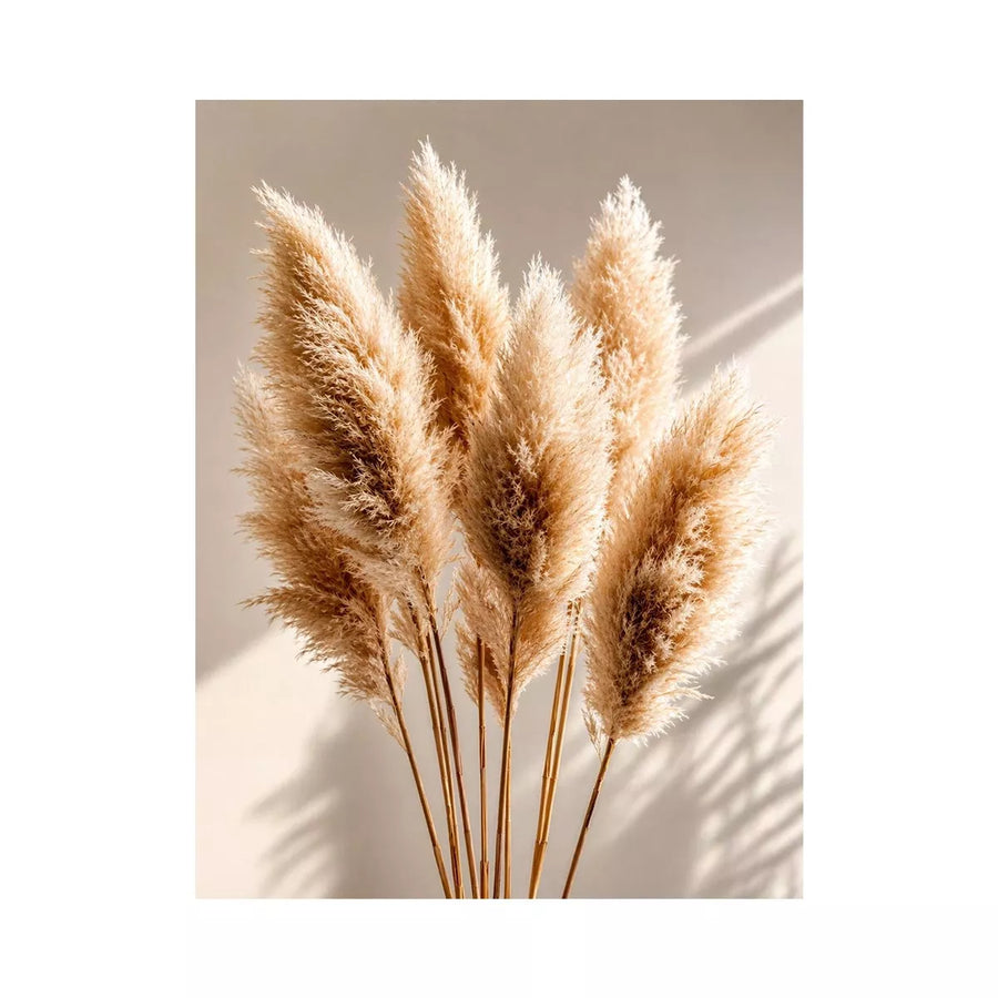pampas grass wall art neutral, boho pampas grass canvas, minimalist beige botanical artwork, soft neutral decor wall art