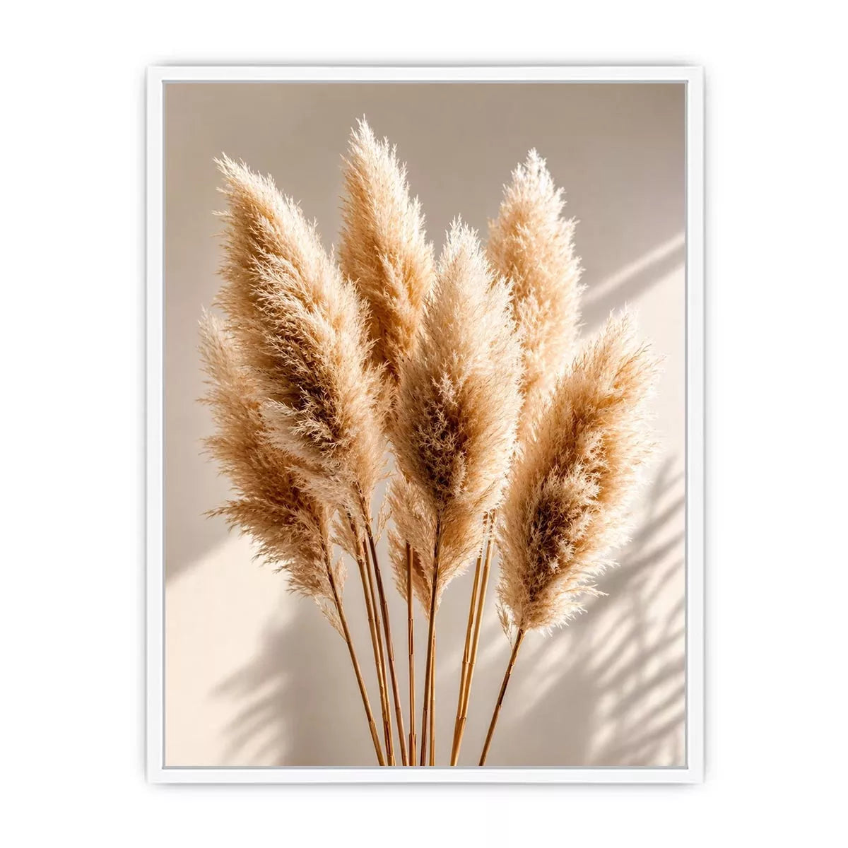 pampas grass wall art neutral, boho pampas grass canvas, minimalist beige botanical artwork, soft neutral decor wall art