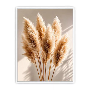 pampas grass wall art neutral, boho pampas grass canvas, minimalist beige botanical artwork, soft neutral decor wall art