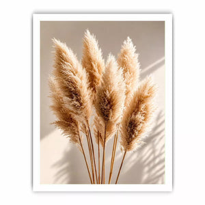 pampas grass wall art neutral, boho pampas grass canvas, minimalist beige botanical artwork, soft neutral decor wall art