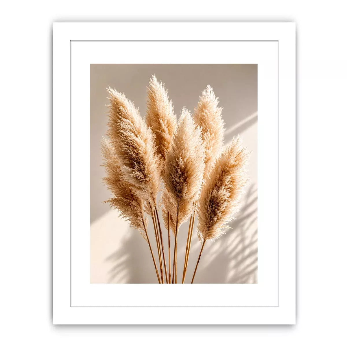 pampas grass wall art neutral, boho pampas grass canvas, minimalist beige botanical artwork, soft neutral decor wall art