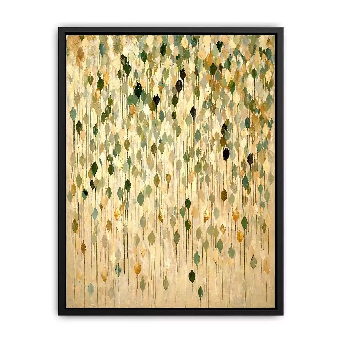 abstract leaf wall art neutral tones, botanical drip painting modern canvas, sage green beige abstract artwork, minimalist nature wall decor