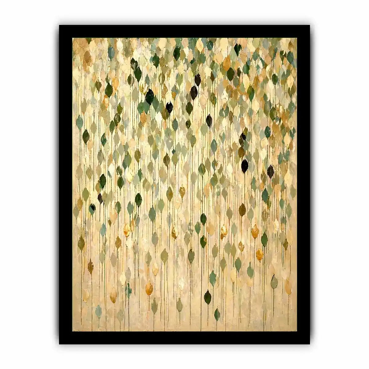 abstract leaf wall art neutral tones, botanical drip painting modern canvas, sage green beige abstract artwork, minimalist nature wall decor
