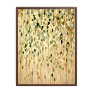 abstract leaf wall art neutral tones, botanical drip painting modern canvas, sage green beige abstract artwork, minimalist nature wall decor