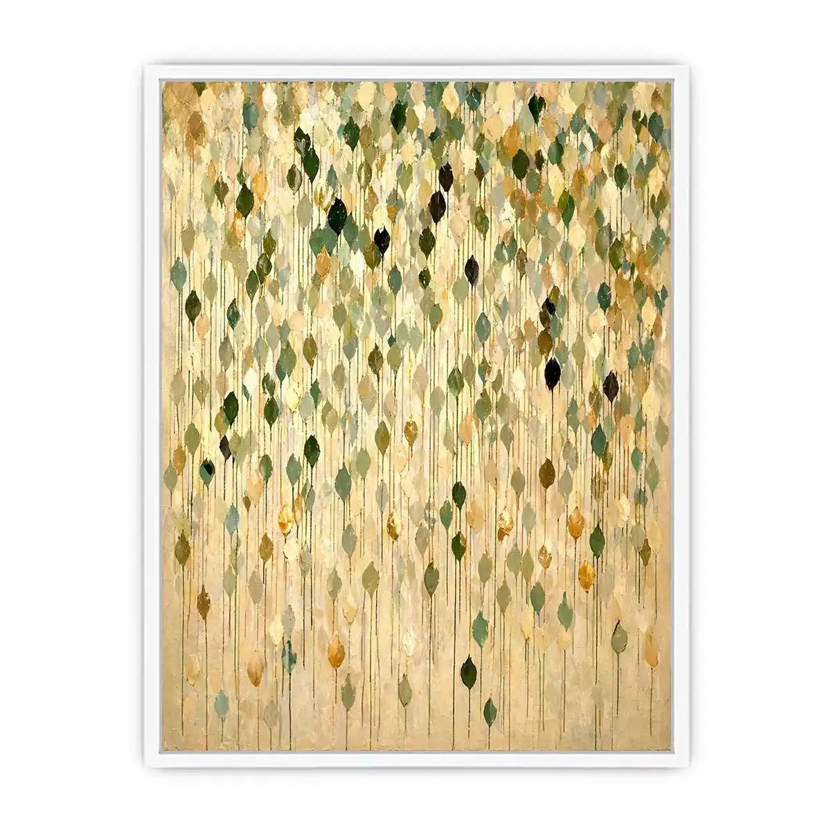 abstract leaf wall art neutral tones, botanical drip painting modern canvas, sage green beige abstract artwork, minimalist nature wall decor