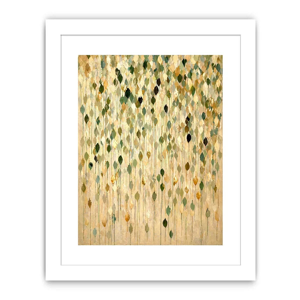 abstract leaf wall art neutral tones, botanical drip painting modern canvas, sage green beige abstract artwork, minimalist nature wall decor