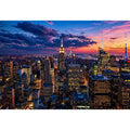 city skyline sunset wall art, urban skyline twilight canvas, modern cityscape evening artwork, skyline lights wall decor