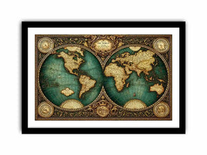 vintage world map wall art, antique map canvas decor, classic atlas illustration artwork, old world map wall decor