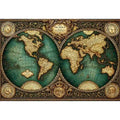 vintage world map wall art, antique map canvas decor, classic atlas illustration artwork, old world map wall decor