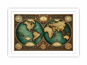 vintage world map wall art, antique map canvas decor, classic atlas illustration artwork, old world map wall decor