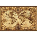 vintage antique world map canvas wall art sepia old map detailed global decor