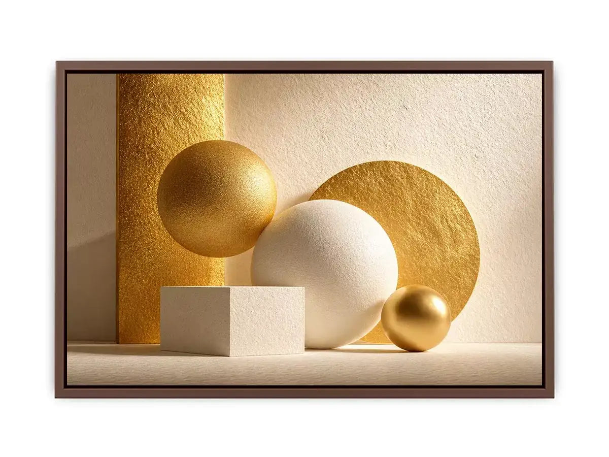 minimal gold geometric abstract wall art luxury neutral modern canvas shapes