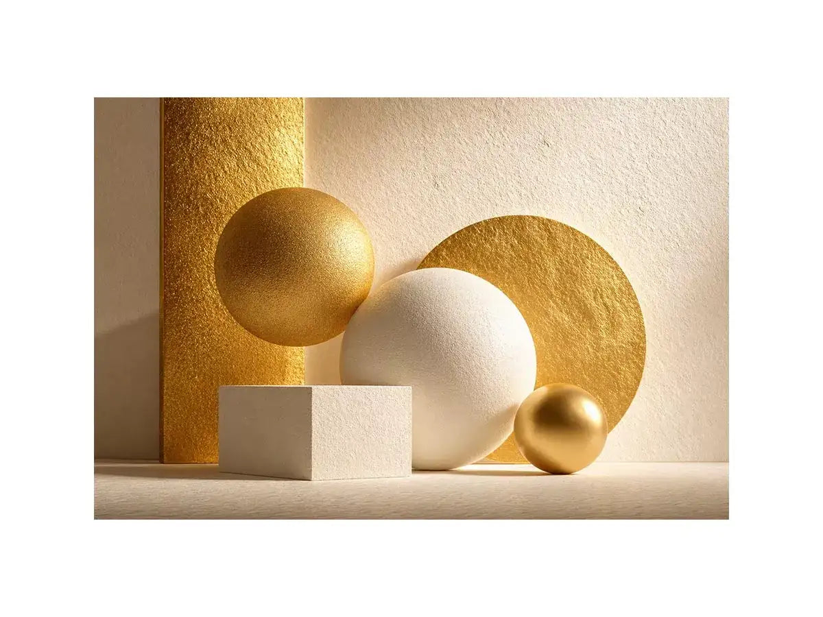 minimal gold geometric abstract wall art luxury neutral modern canvas shapes