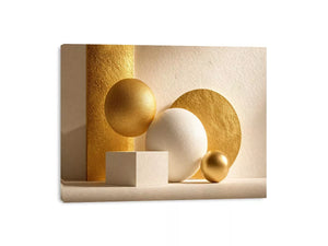 minimal gold geometric abstract wall art luxury neutral modern canvas shapes