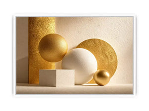 minimal gold geometric abstract wall art luxury neutral modern canvas shapes