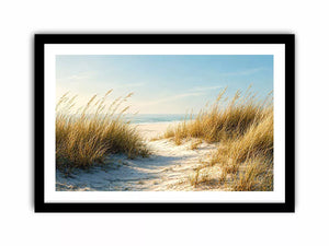 coastal dunes beach path landscape wall art soft neutral ocean canvas decor