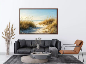coastal dunes beach path landscape wall art soft neutral ocean canvas decor