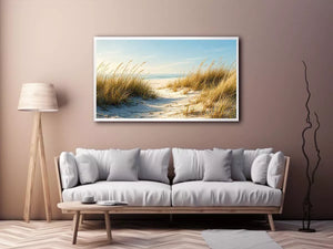 coastal dunes beach path landscape wall art soft neutral ocean canvas decor