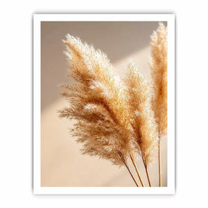 warm minimal pampas grass neutral wall art soft beige botanical canvas