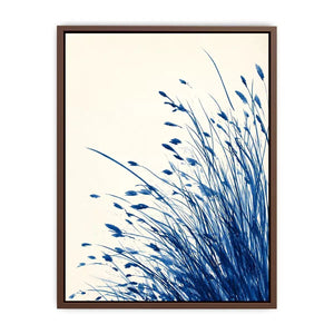 minimal blue botanical watercolor grass wall art modern neutral canvas