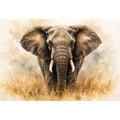 minimal elephant watercolor wildlife wall art neutral safari canvas