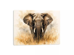 minimal elephant watercolor wildlife wall art neutral safari canvas