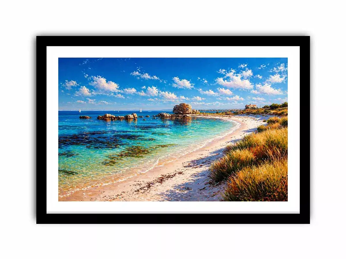 impressionist coastal beach ocean turquoise water wall art canvas