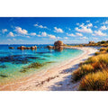 impressionist coastal beach ocean turquoise water wall art canvas