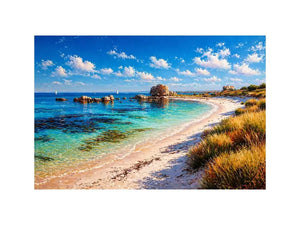 impressionist coastal beach ocean turquoise water wall art canvas