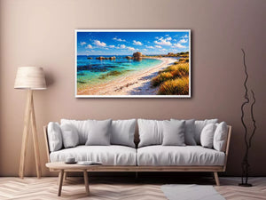 impressionist coastal beach ocean turquoise water wall art canvas