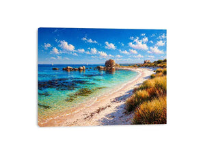 impressionist coastal beach ocean turquoise water wall art canvas