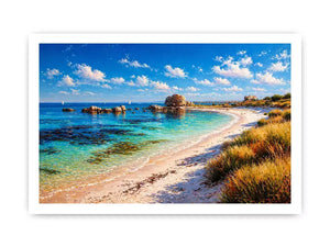 impressionist coastal beach ocean turquoise water wall art canvas