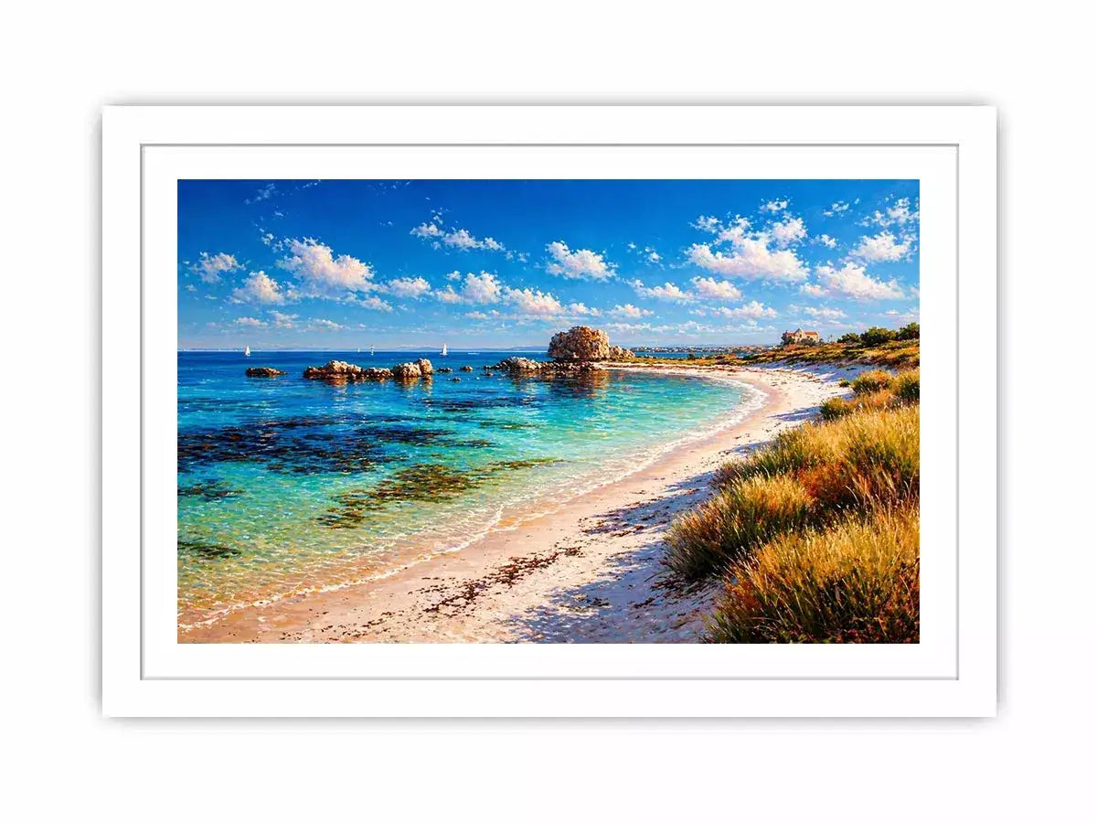 impressionist coastal beach ocean turquoise water wall art canvas