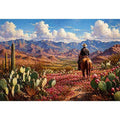 western cowboy desert landscape cactus mountains wall art canvas