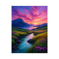 impressionist valley river sunset landscape wall art colorful canvas
